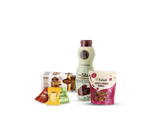 Gourmet combo: Cashew-Cranberry Granola, Date Syrup & Fine Halva