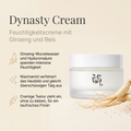 Beauty of Joseon Dynasty Cream im Glastiegel mit Ginsengwurzel und Reis, daneben drei Produktvorteile