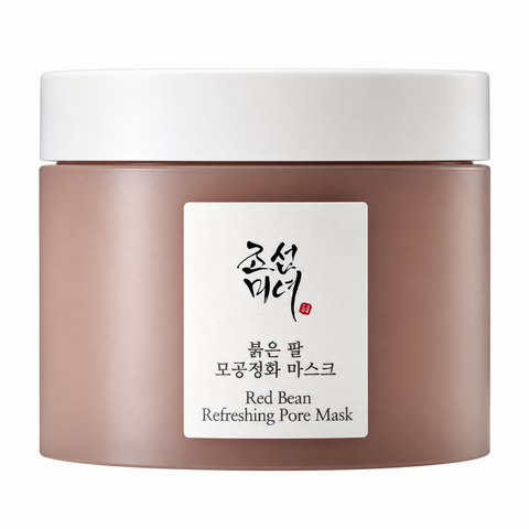Beauty of Joseon Red Bean Refreshing Pore Mask: rotbrauner Tiegel mit weißem Deckel und Etikett