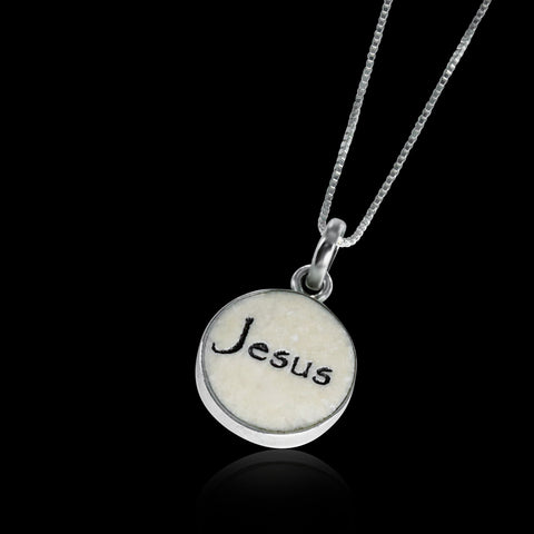 Pendant with the name "Jesus" on Jerusalem stone