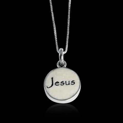 Pendant with the name "Jesus" on Jerusalem stone