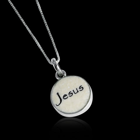 Pendant with the name "Jesus" on Jerusalem stone