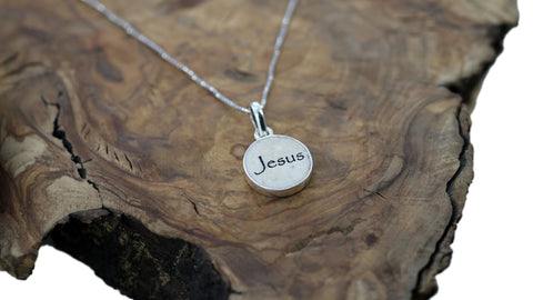 Pendant with the name "Jesus" on Jerusalem stone