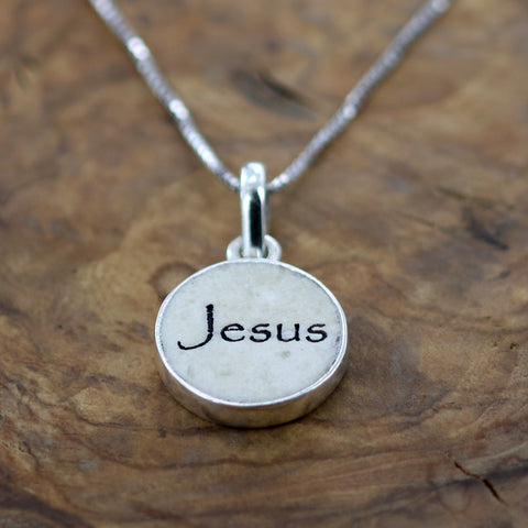 Pendant with the name "Jesus" on Jerusalem stone