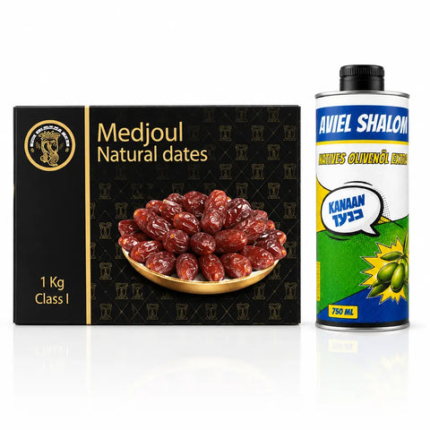 Eretz Gold Duo | Medjool Dates & Kanaan "Aviel Shalom" Olive Oil