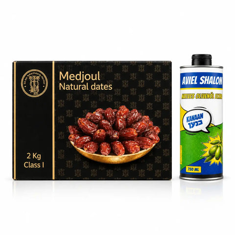 Eretz Gold Duo | Medjool Dates & Kanaan "Aviel Shalom" Olive Oil