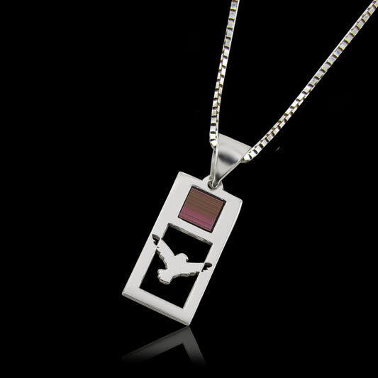 Pendant with dove motif made of 925 sterling silver &amp; nanobible