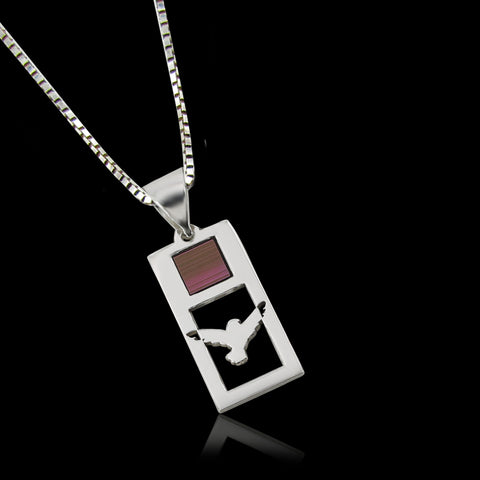 Anhänger mit Taubenmotiv aus 925er Sterlingsilber & Nanobibel