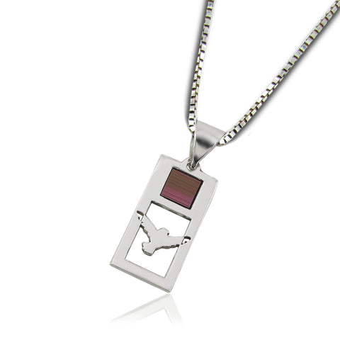 Anhänger mit Taubenmotiv aus 925er Sterlingsilber & Nanobibel