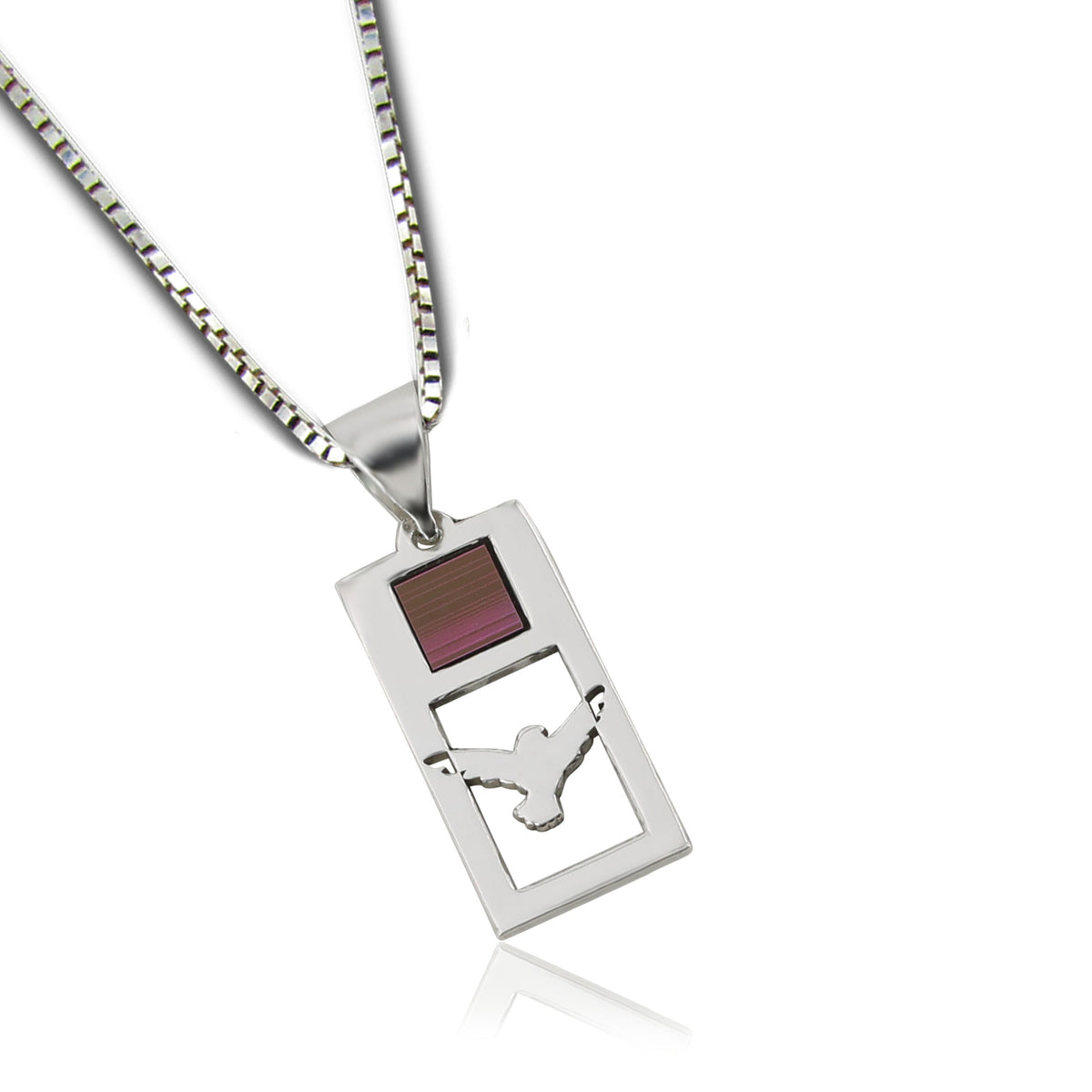 Pendant with dove motif made of 925 sterling silver &amp; nanobible