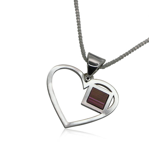 Herz-Anhänger aus 925er Sterlingsilber mit Jerusalem-Nano-Bibel