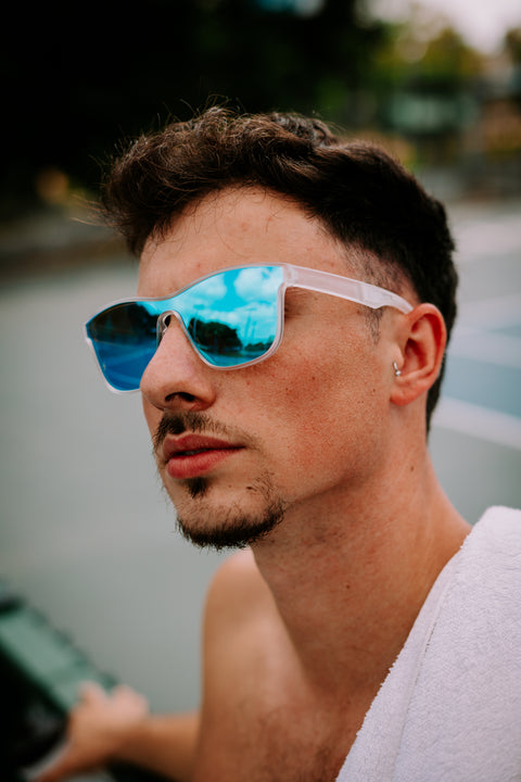 Hasten Blue Sunglasses – White & Blue