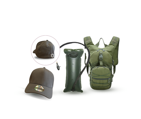 Chai &amp; Strength Set | Military Backpack 15 L + Baseball Cap with Star of David חי