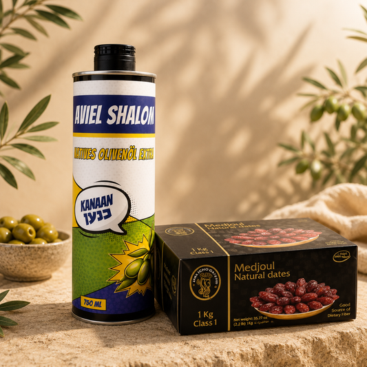 Gourmet duo from Israel: Medjool dates & Canaan olive oil "Michaella"