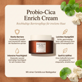 SKIN1004 Probio-Cica Enrich Cream im Tiegel mit Sheabutter und Centella, dazu Vorteile-Grafik für trockene Haut
