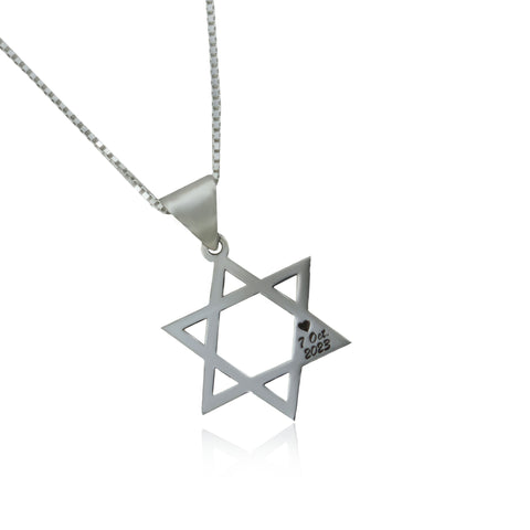 Star of David with engraving – October 7, 2023