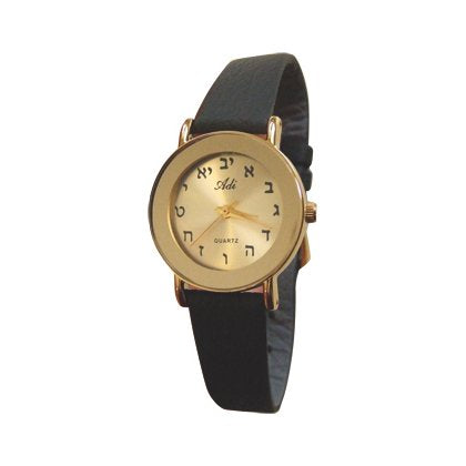 Leather watch Alef-Beth ladies